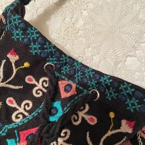 Johnny Was Black embroidered purse